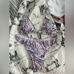 Stylish Zebra Print Bikini Set